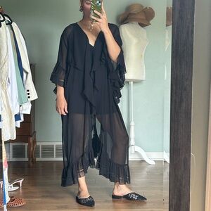 BCBGeneration Black Sheer Cover Up